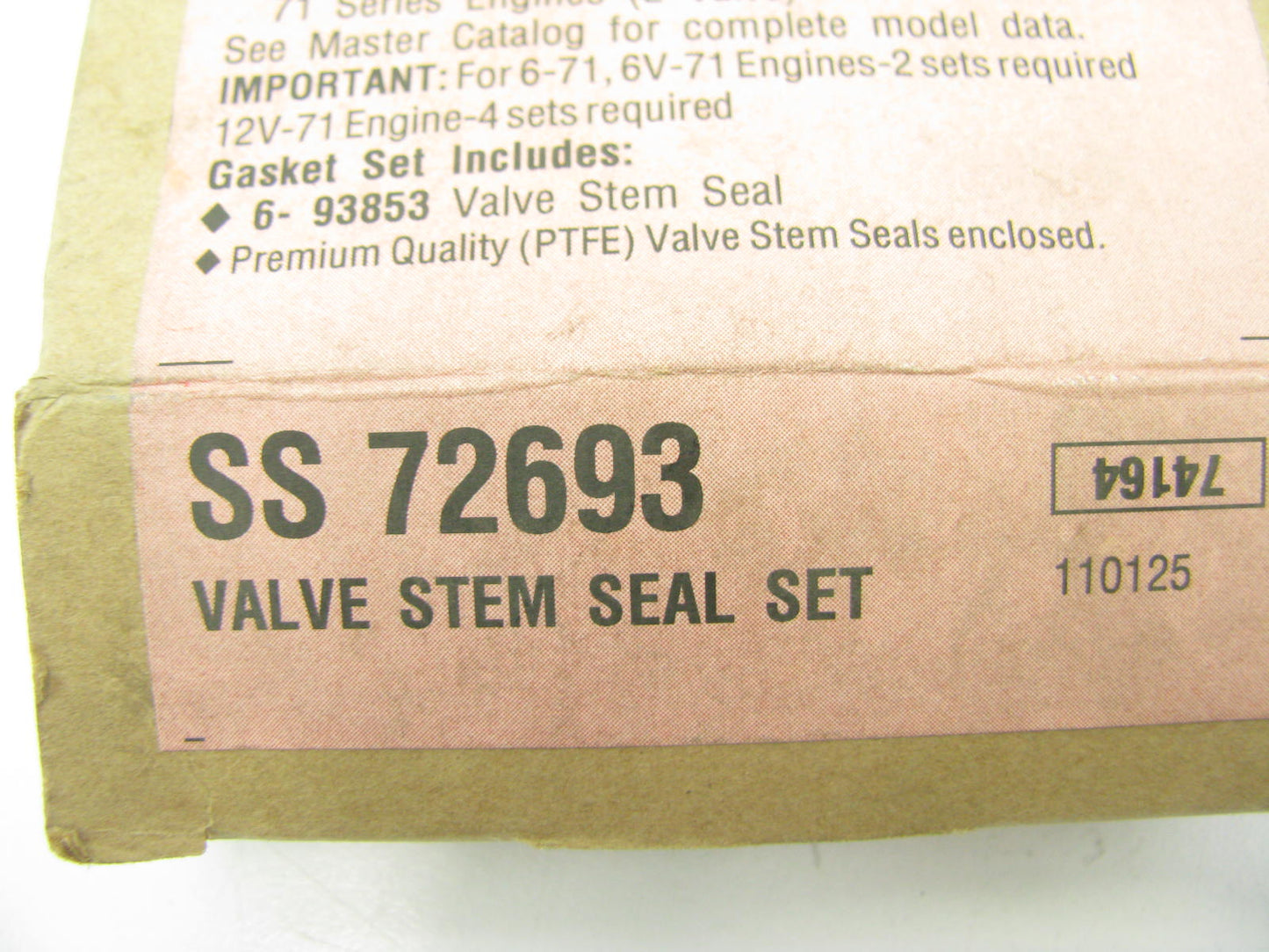 Fel-pro SS72693 Valve Stem Seal Set For 1981-1985 Ford Detroit Diesel 71 426-L6