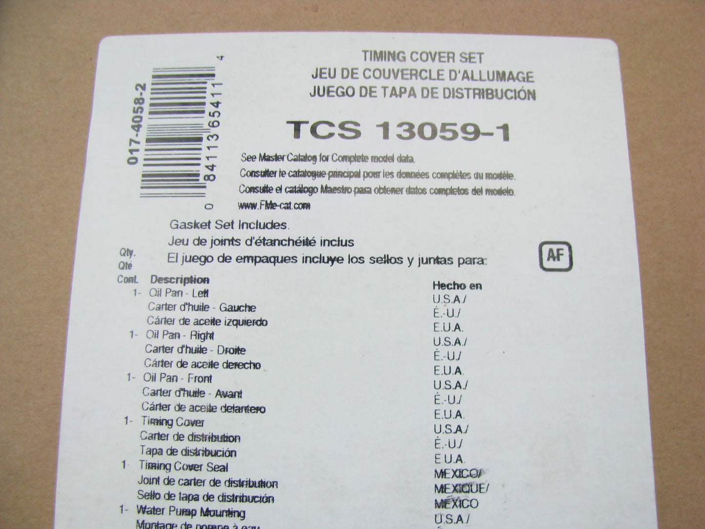 Fel-Pro TCS13059-1 Timing Cover Gasket Set 1960-83 Ford Mercury 144 170 200 I6