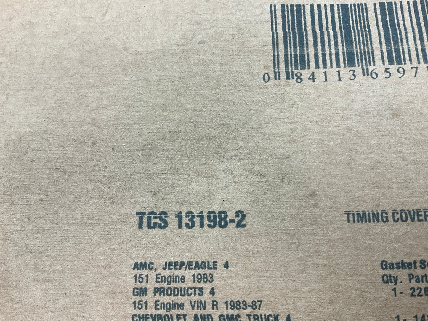 Fel-pro TCS13198-2 Timing Cover Gasket Set For 1983-1993 Jeep AMC GM 2.5L-L4