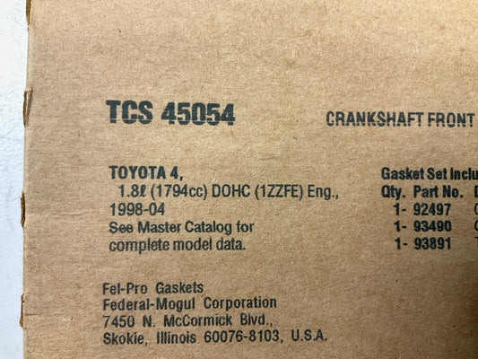 Fel-pro TCS45054 FRONT Engine Crankshaft Seal Kit For 98-08 Toyota 1.8L L4