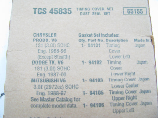 Fel-Pro TCS45835 Engine Timing Cover Dust Seal Set For 1987-00 Chrysler 3.0L V6