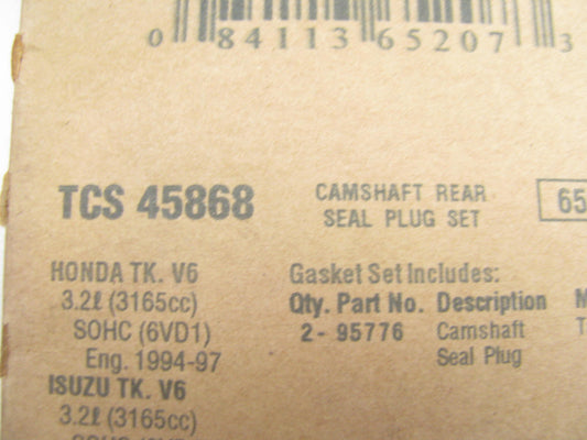 1992-04 Isuzu Honda 3.2 3.5 V6 Camshaft Rear Seal Plug Set Fel-pro TCS45868