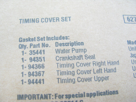 Fel-Pro TCS45886 Engine Timing Cover Gasket Set 1989-94 Mazda 2.6L I4 SOHC