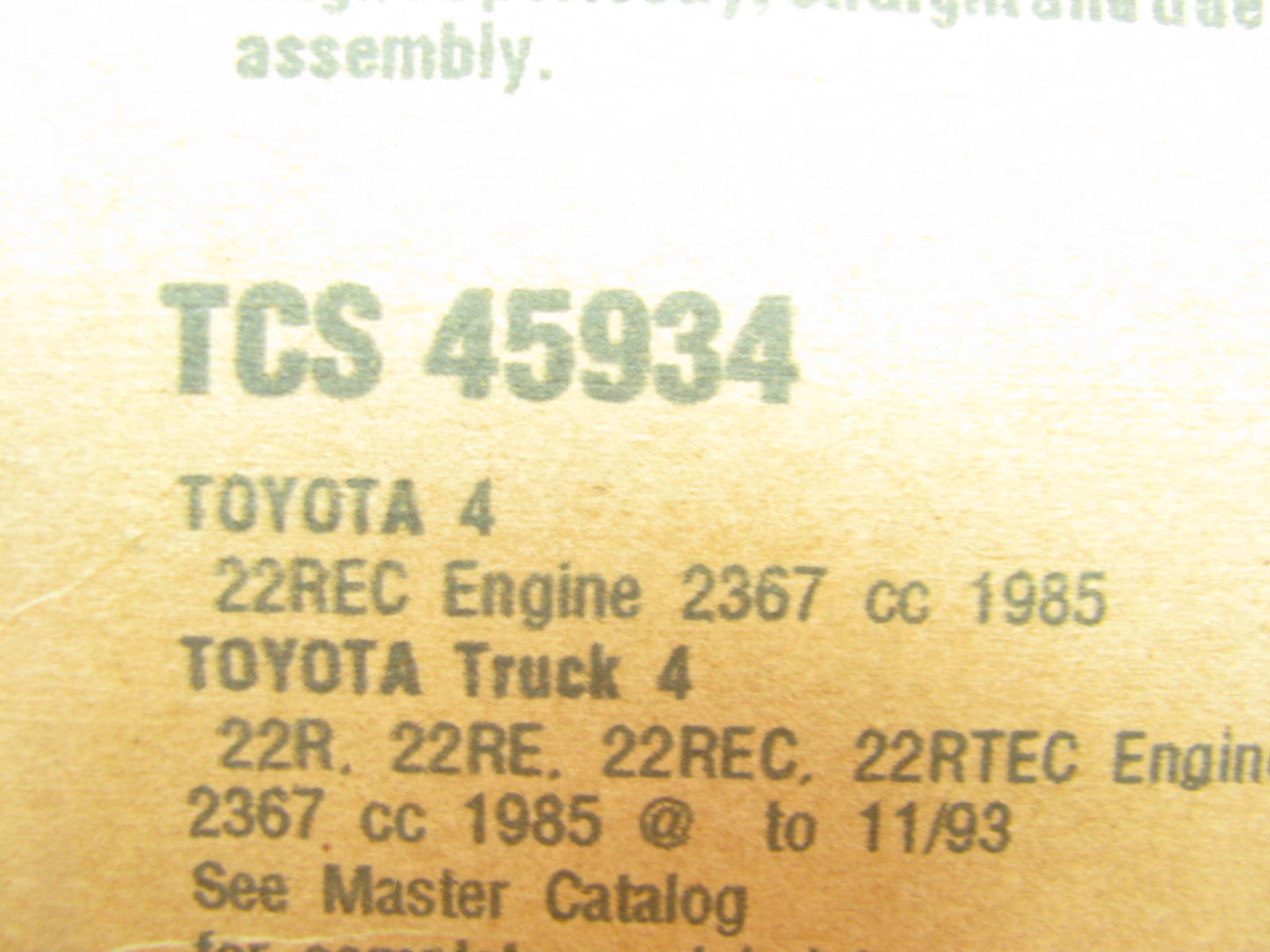 Fel-Pro TCS45934 Engine Timing Cover Gasket Set 1985-94 Toyota 2.4L I4 SOHC