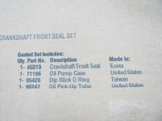 Fel-pro TCS46019-1 Front Engine Crankshaft Seal Kit For 1996-11 Kia 1.5L 1.6L