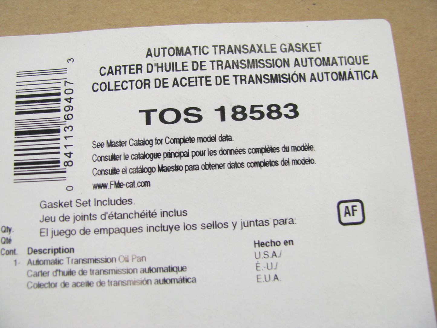 Fel-pro TOS18583 Auto Trans Oil Pan Gasket