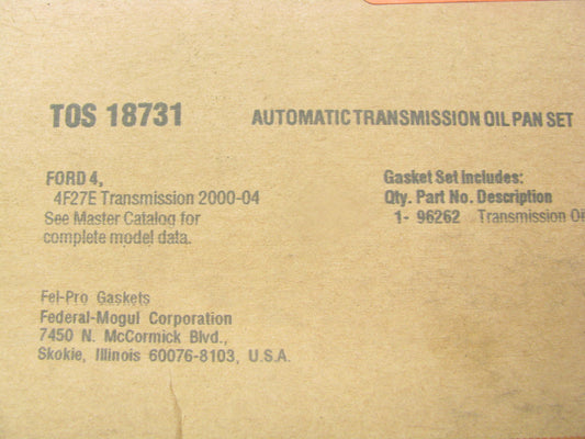 Fel-pro TOS18731 Auto Trans Oil Pan Gasket - Ford 4F27E, FNR5