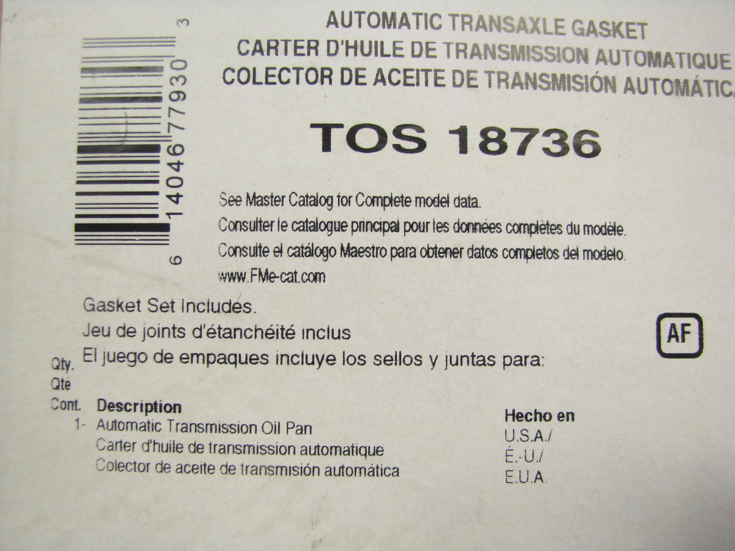 FEL-PRO TOS18736 Auto Trans Oil Pan Gasket - Aisin 30-43LF 70-50LE 70-50LF
