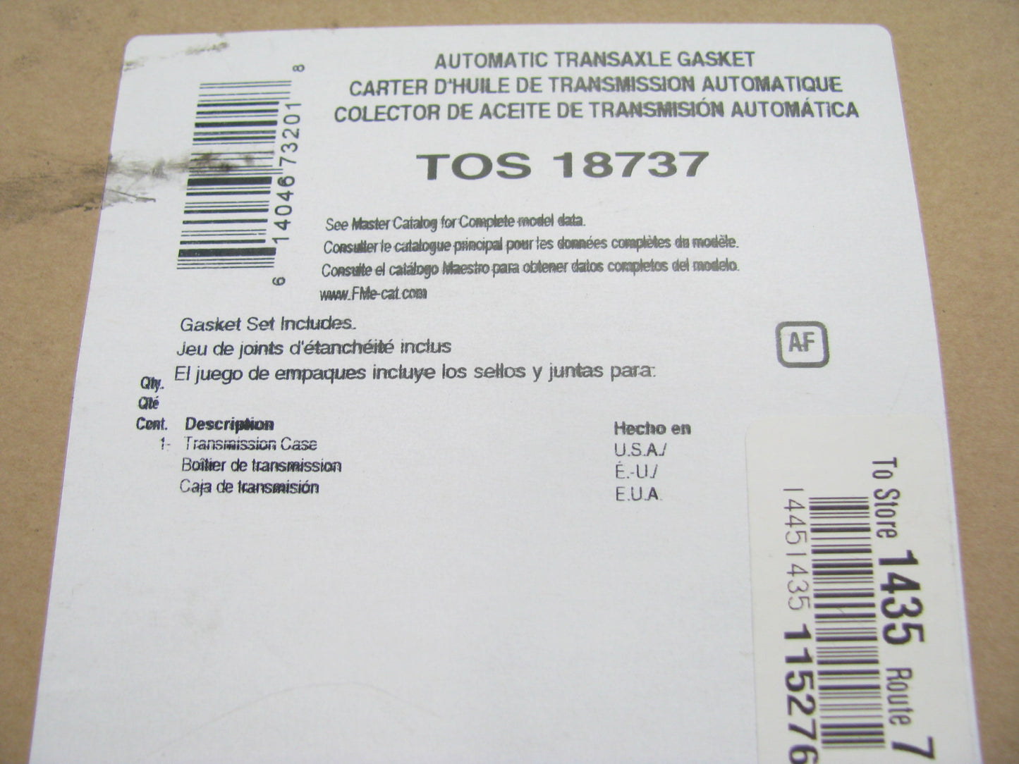 Fel-Pro TOS18737 Auto Trans Valve Body Gasket 1990-03 Ford Mercury AX4S Tranny