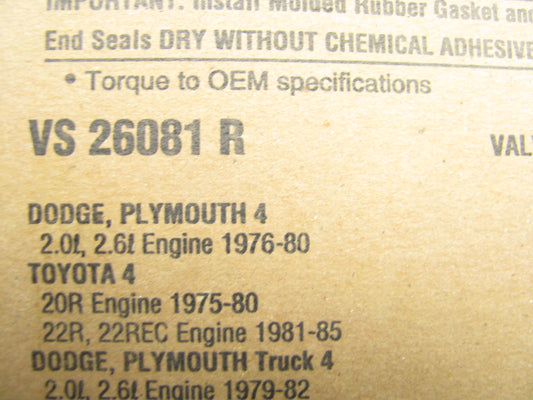 1975-1985 Toyota 20R 22R 22REC Engine Valve Cover Gasket Fel-pro VS26081R
