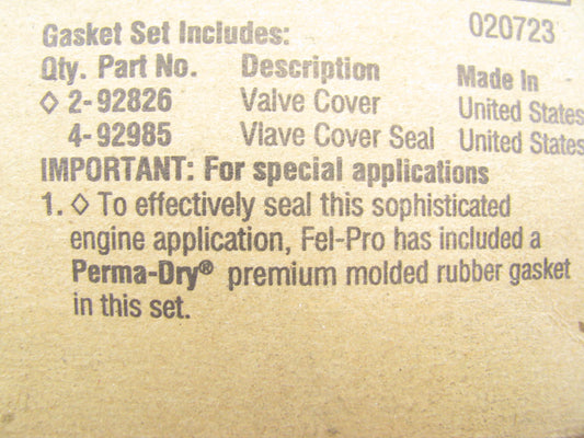 Fel-Pro VS50073R Engine Valve Cover Gasket Set 85-89 Cadillac 250 4.1L, 273 4.5L