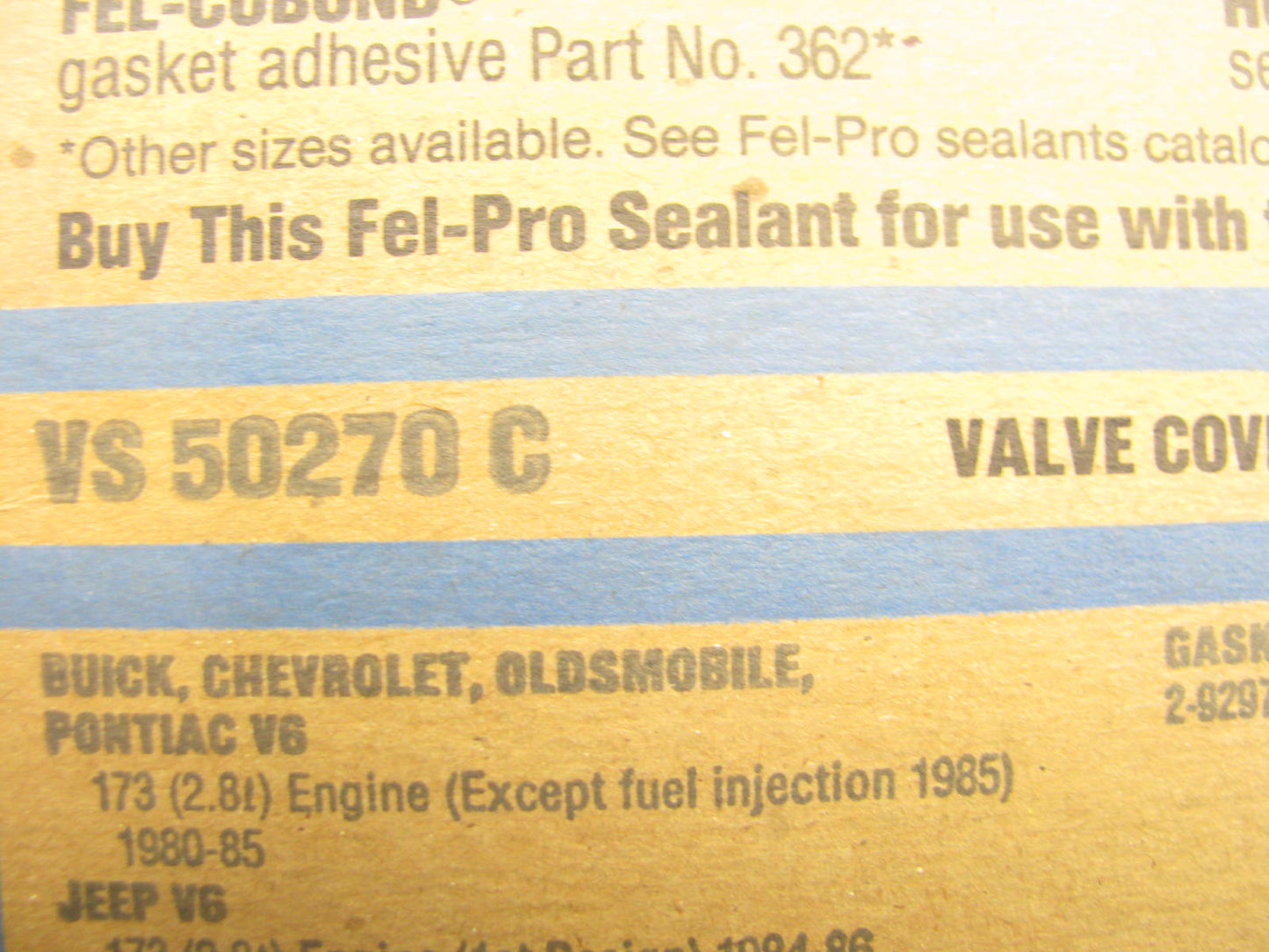 Fel-Pro VS50270C Valve Cover Gasket Set 1980-86 Buick Pontiac Chevrolet 173