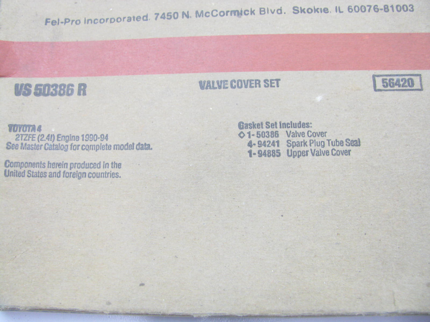 Fel-pro VS50386R Valve Cover Gasket - 1991-1997 Toyota Previa 2.4L