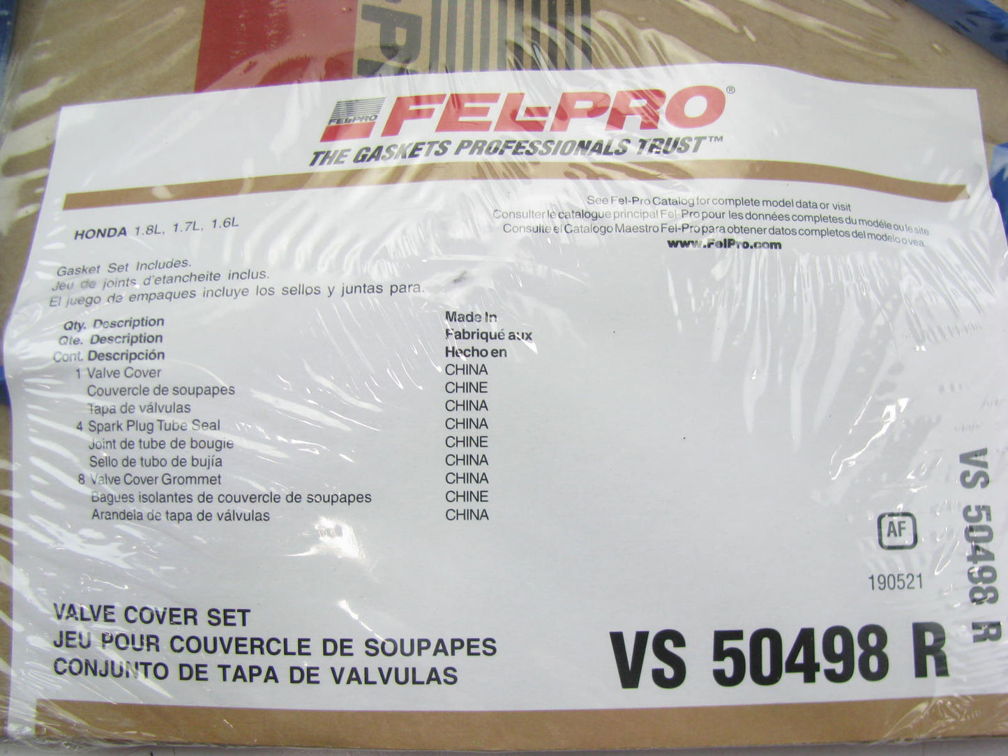 Fel-Pro VS50498R Valve Cover Gasket Set 1992-01 Acura Honda 1.6L 1.7L 1.8L I4
