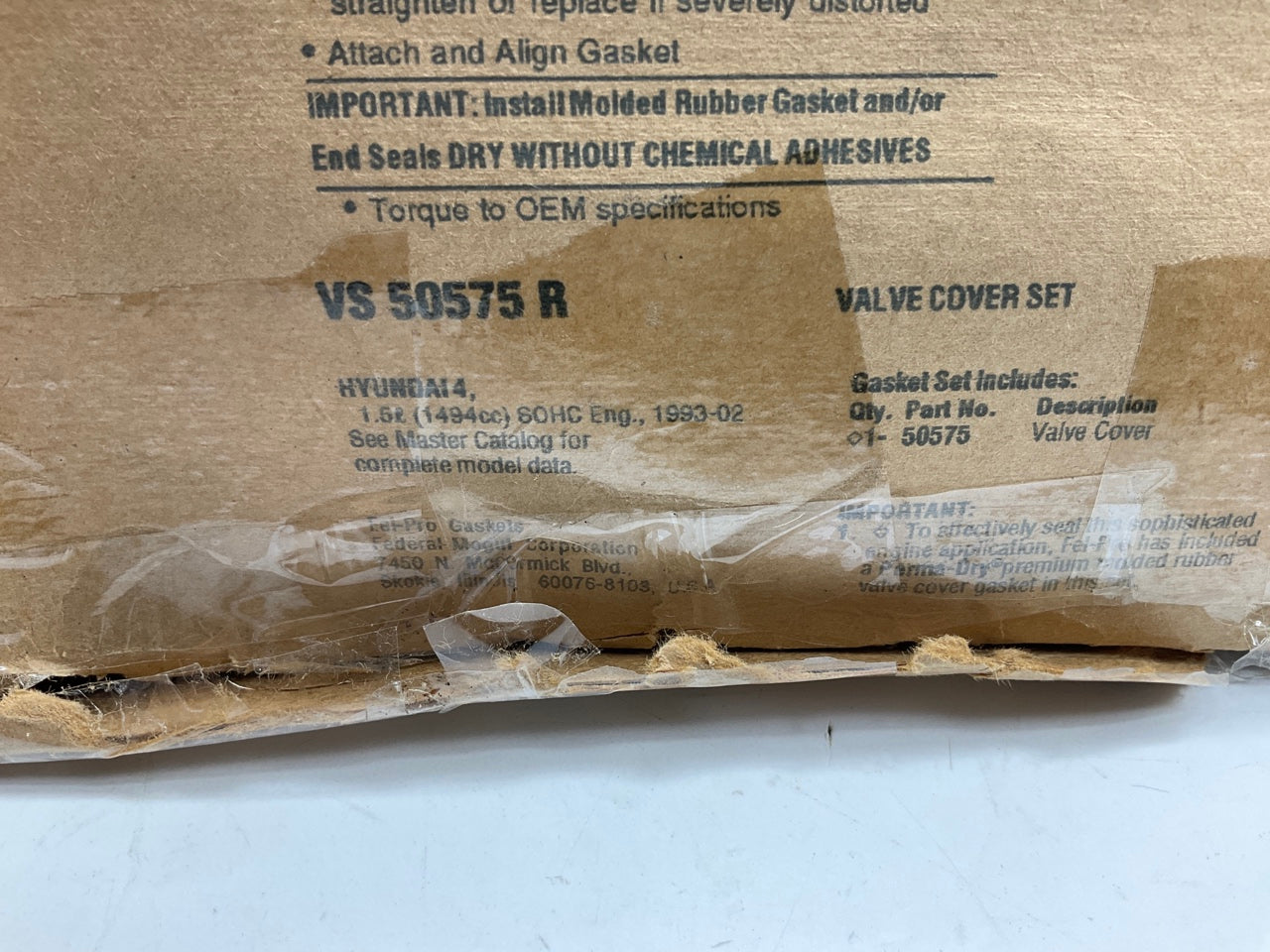 Fel-Pro VS50575R Valve Cover Gasket For 1995-2002 Hyundai Accent 1.5L