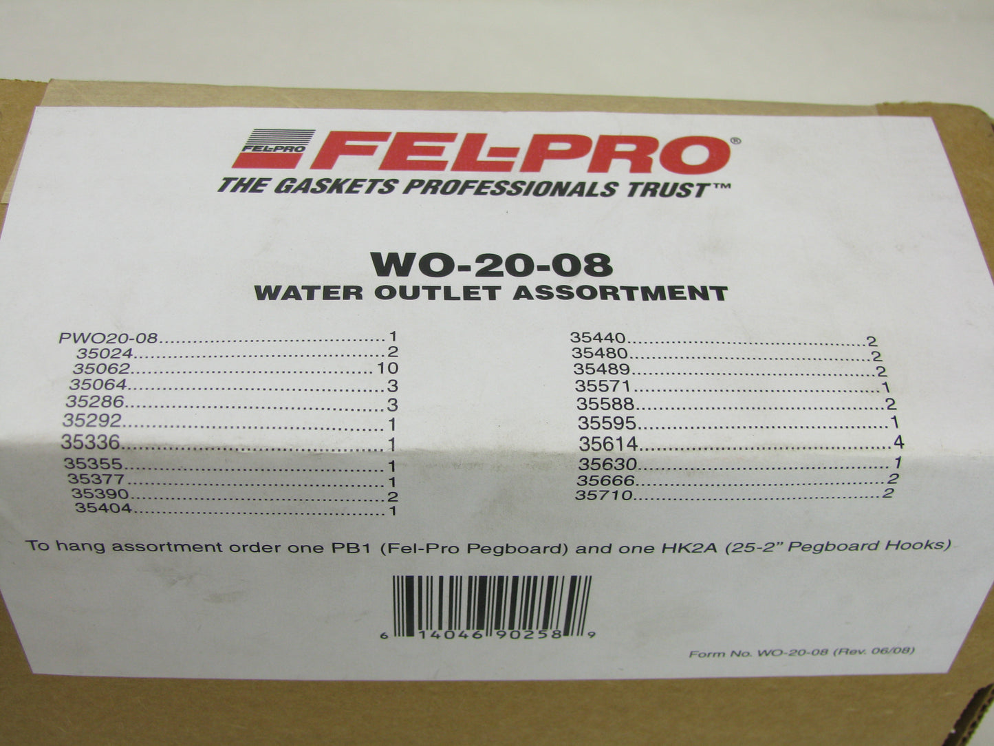 Fel-pro WO-20-08 Water Outlet Assortment Kit