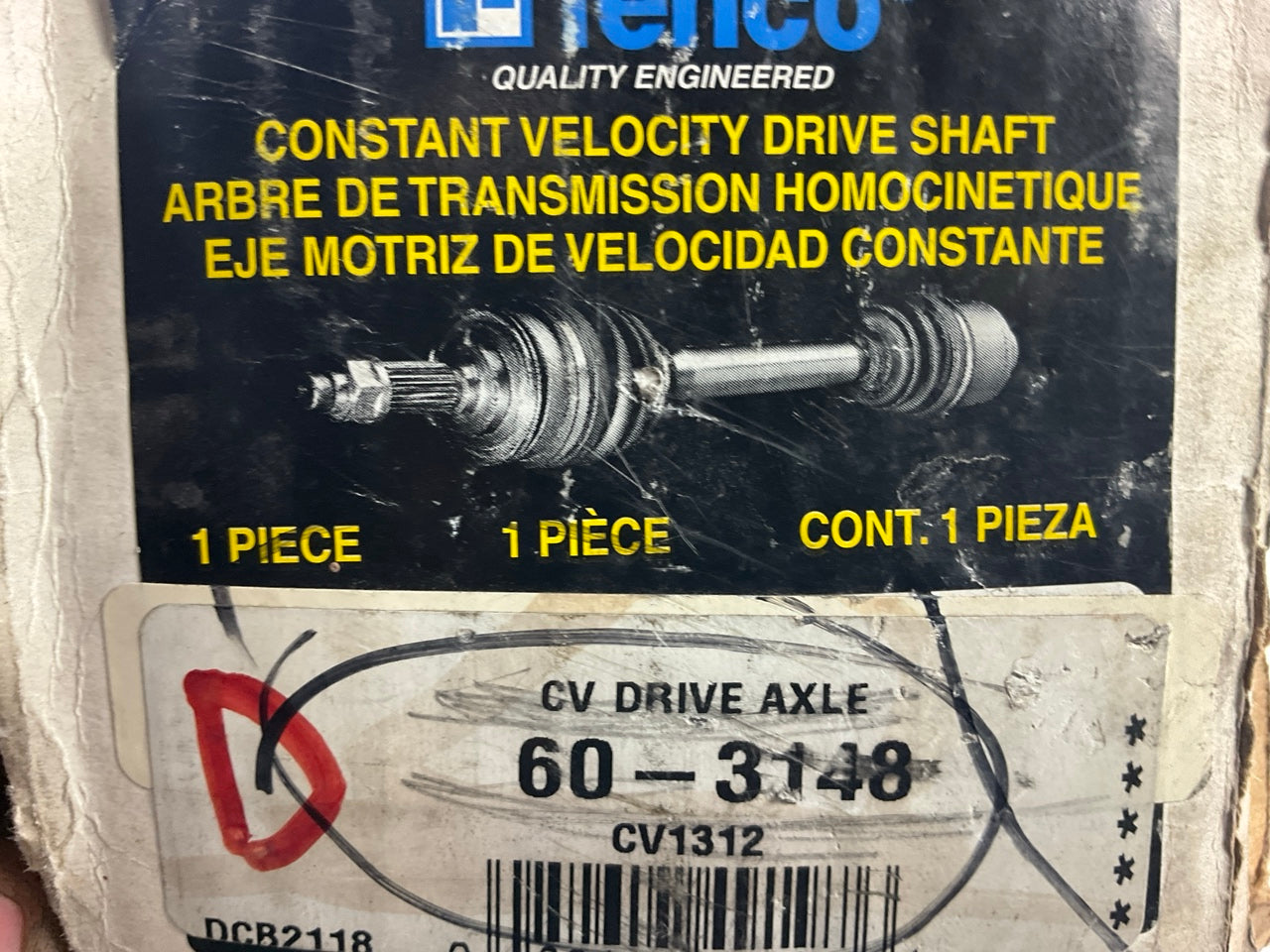 Fenco 60-3148 Front Left CV Axle Shaft For 1996-1999 Mitsubishi Eclipse - REMAN