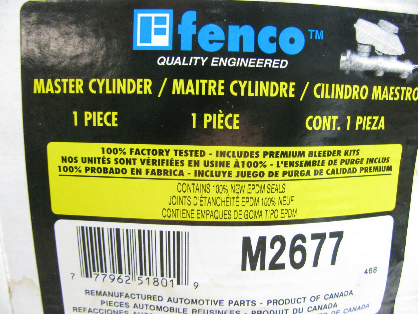 Fenco M2677 Reman Brake Master Cylinder W/O Reservoir For 1995-1997 Neon