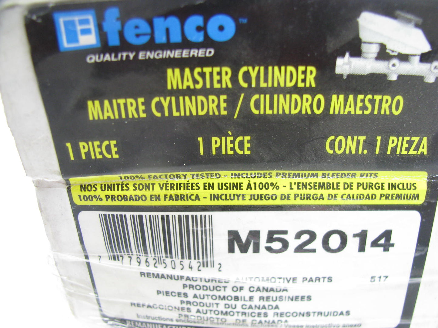 REMAN Fenco M52014 Brake Master Cylinder W/ O Reservoir 1984-87 Toyota Corolla
