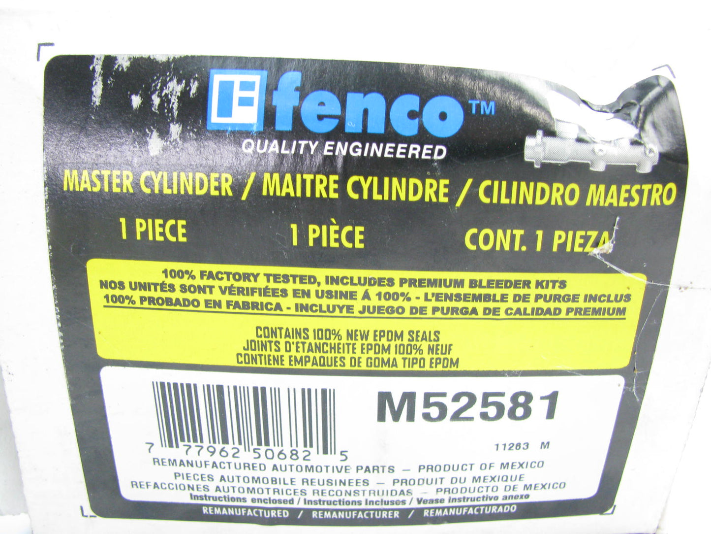 Fenco M52581 Reman Brake Master Cylinder With Reservoir