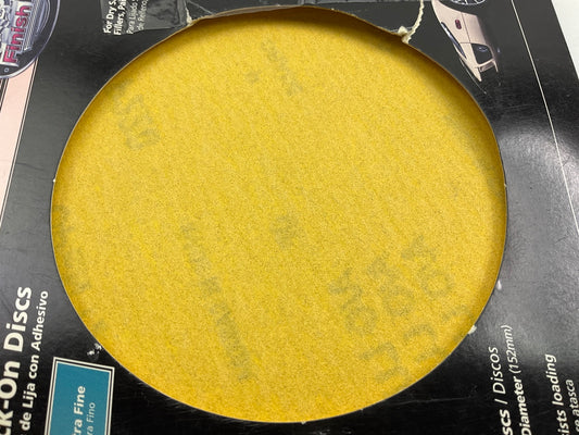 25 Discs - Finish 1st 8253 6'' Stick-on Sanding Discs, 220 Grit