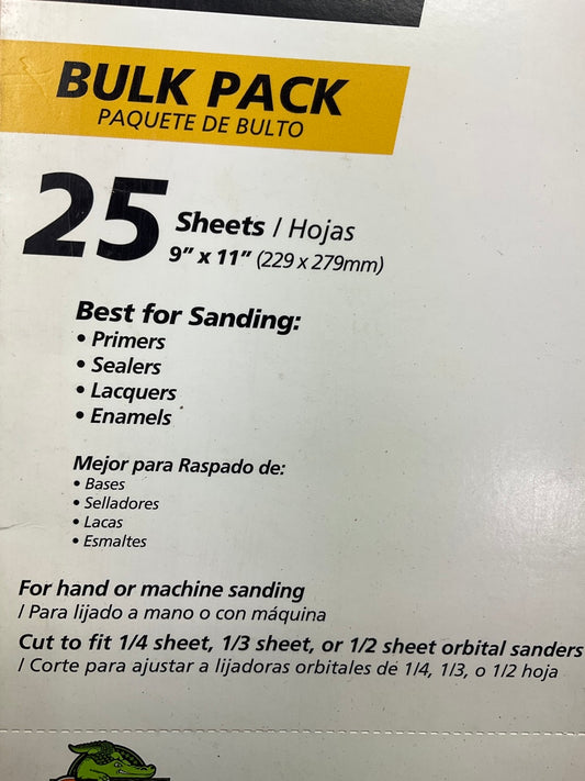Finish 1st 8405 Sandpaper Sheets - 25 Sheets, 9''x11'', 220 Extra Fine (220 GRIT)