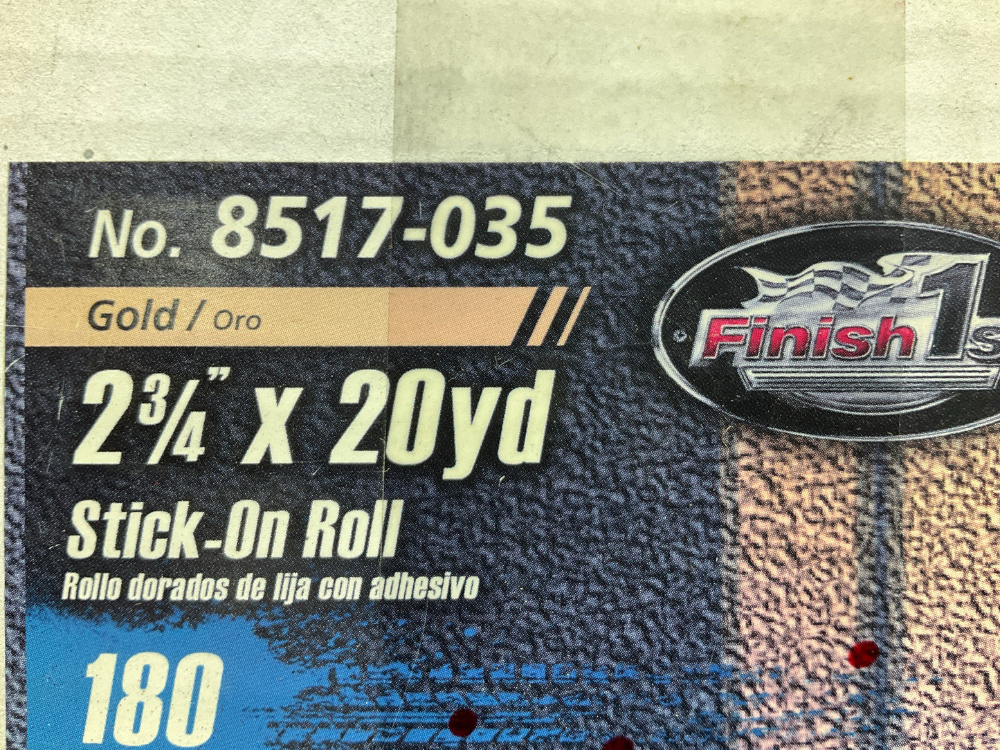 (10 Rolls) Finish 1st 8517-035 2-3/4'' X 20 Yard Stick-On Sanding Roll 180 Grit