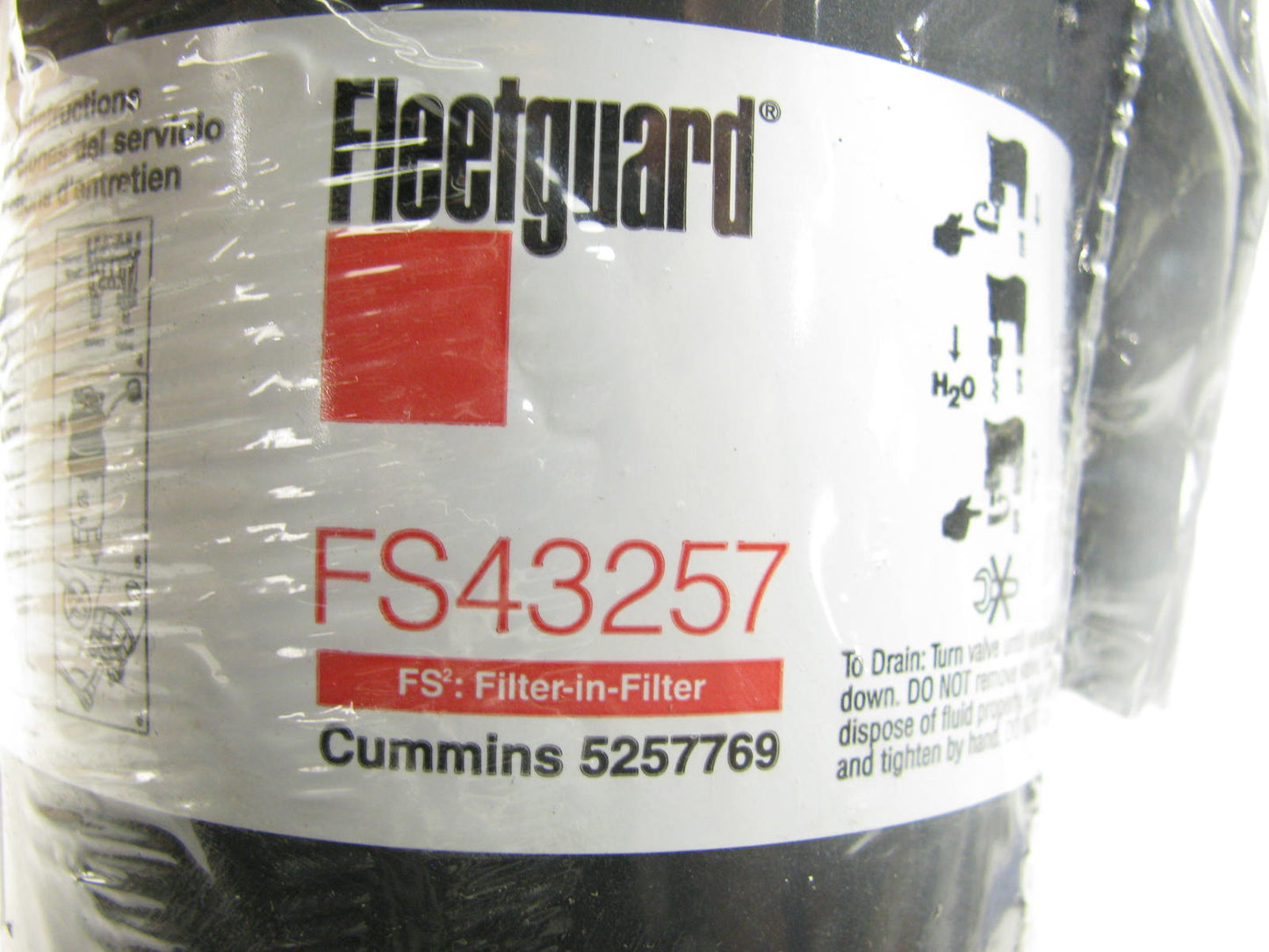 Fleetguard FS43257 Diesel Fuel Water Filter For 2007-2009 Ram 2500 3500 Cummins