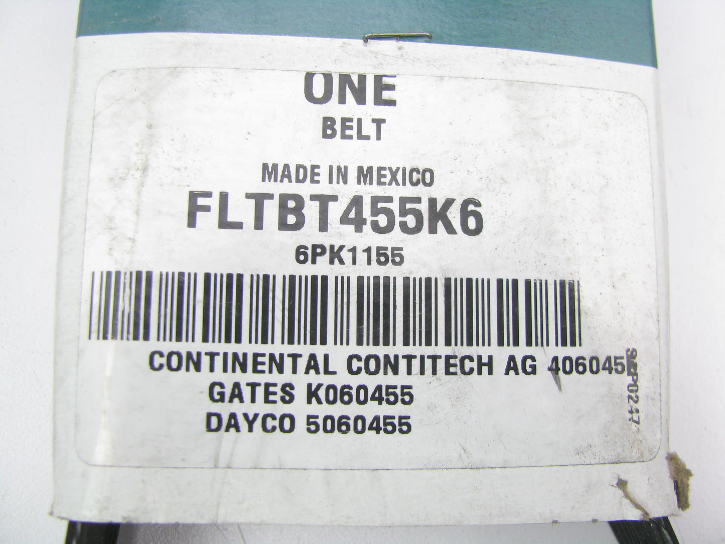 Fleetrite FLTBT455K6 Serpentine Belt - 0.84'' X 45.50'' - 6 Ribs