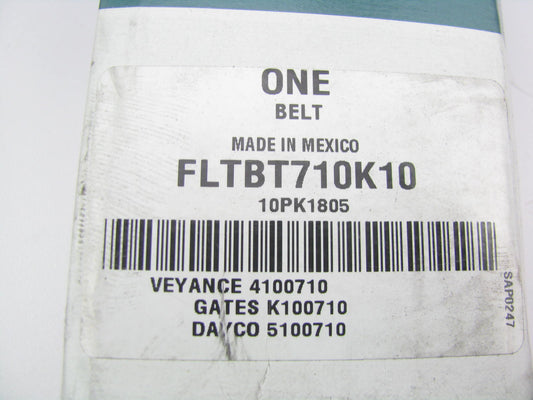 Fleetrite FLTBT710K10 Serpentine Belt - 1.367'' X 71.50'' - 10 Ribs -10PK1805