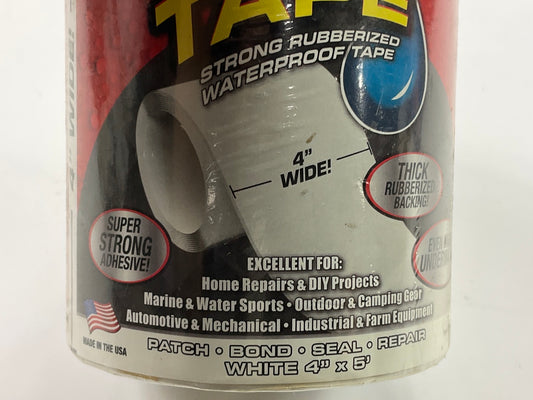 Flex Seal TFSWHTR0405 Rubberized Waterproof Flex Tape 4'' Wide X 5' Long - WHITE