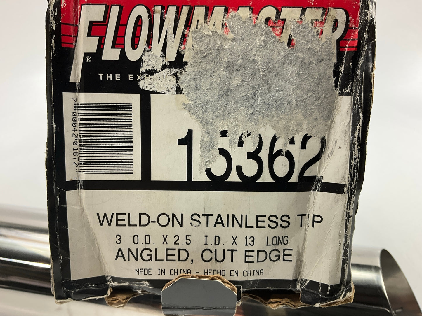Flowmaster 15362 Exhaust Pipe Tip 3'' Angle Cut Polished Stainless Steel