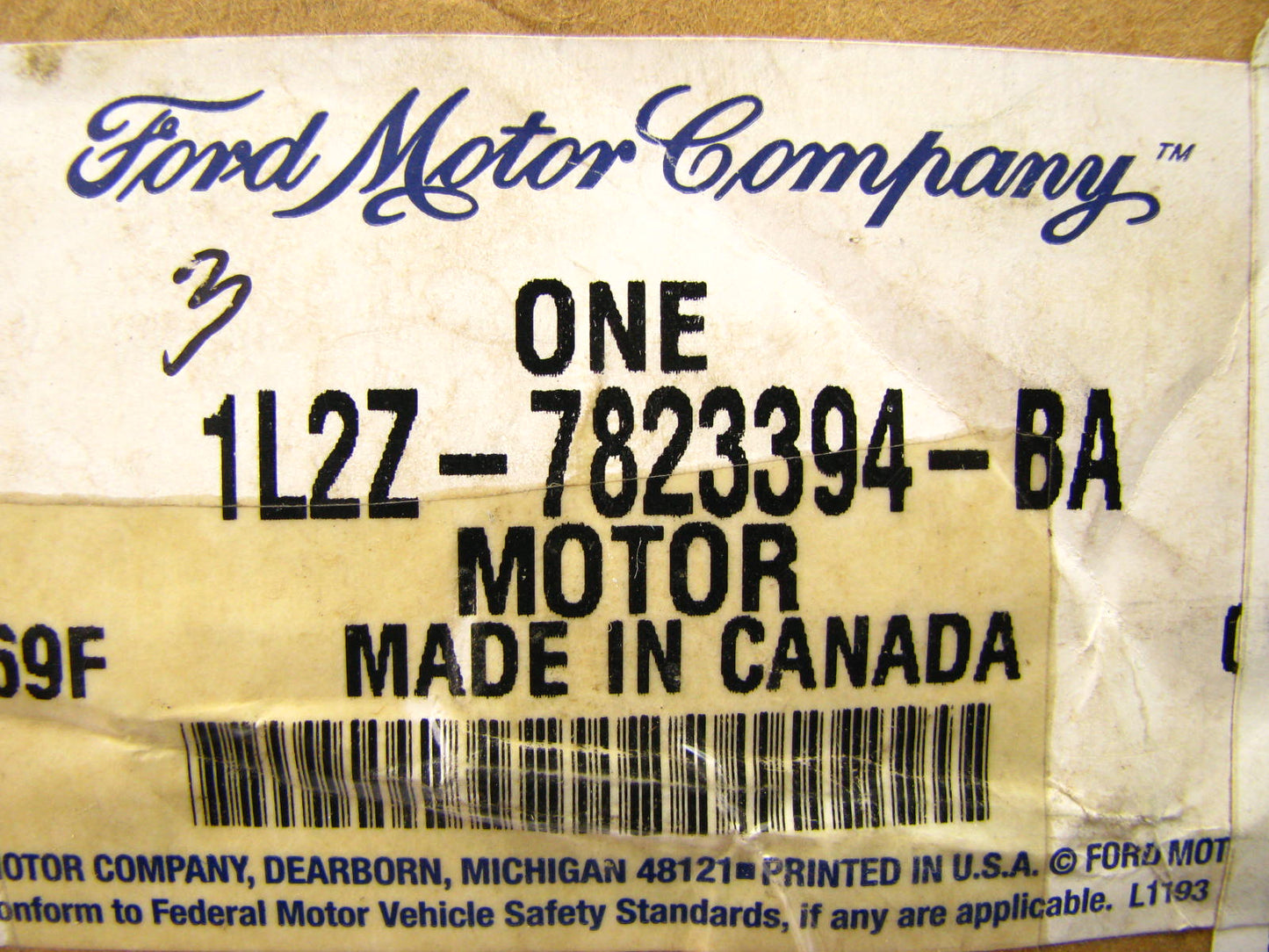 NEW - OEM Ford 1L2Z-7823394-BA Front Left Drivers Side Power Window Motor