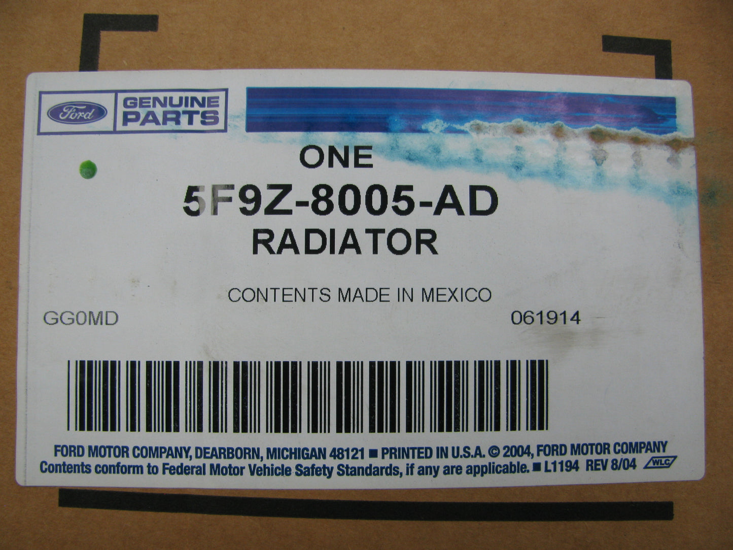 NEW - OEM Ford 5F9Z-8005-AD Radiator 2005-07 Five Hundred Freestyle Montego 3.0L