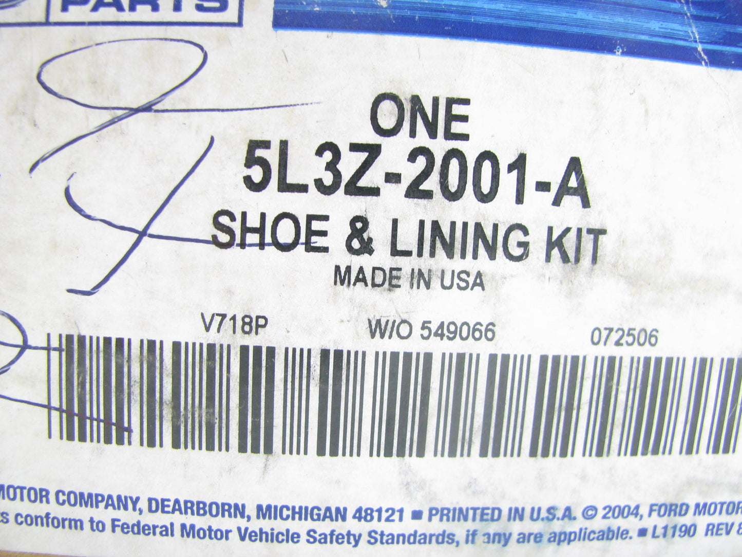 NEW - OEM Ford 5L3Z-2001-A Front Disc Brake Pads
