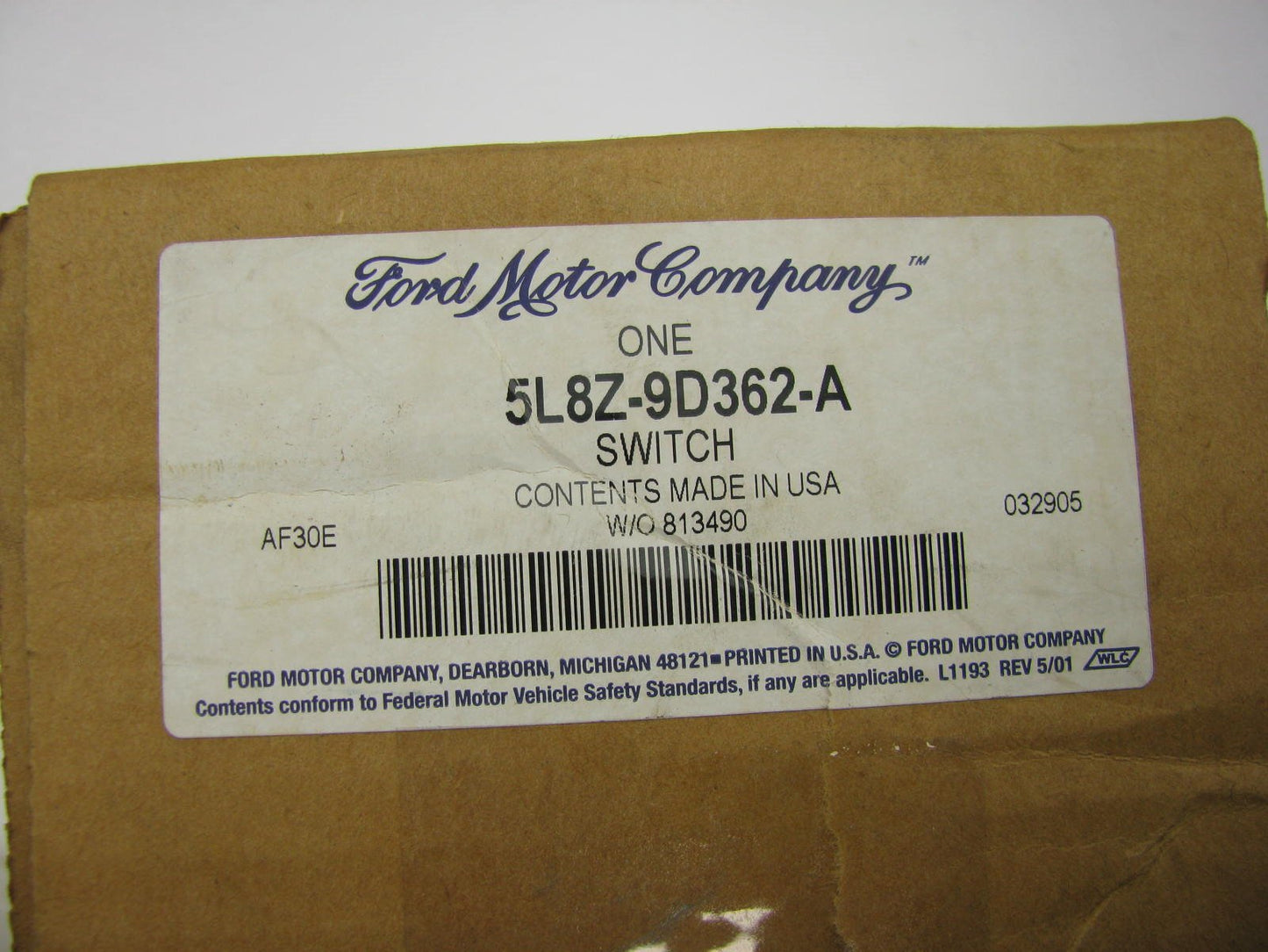 NEW - OEM Ford 5L8Z-9D362-A Fuel Shut Off Switch 2005-2006 Escape & Mariner