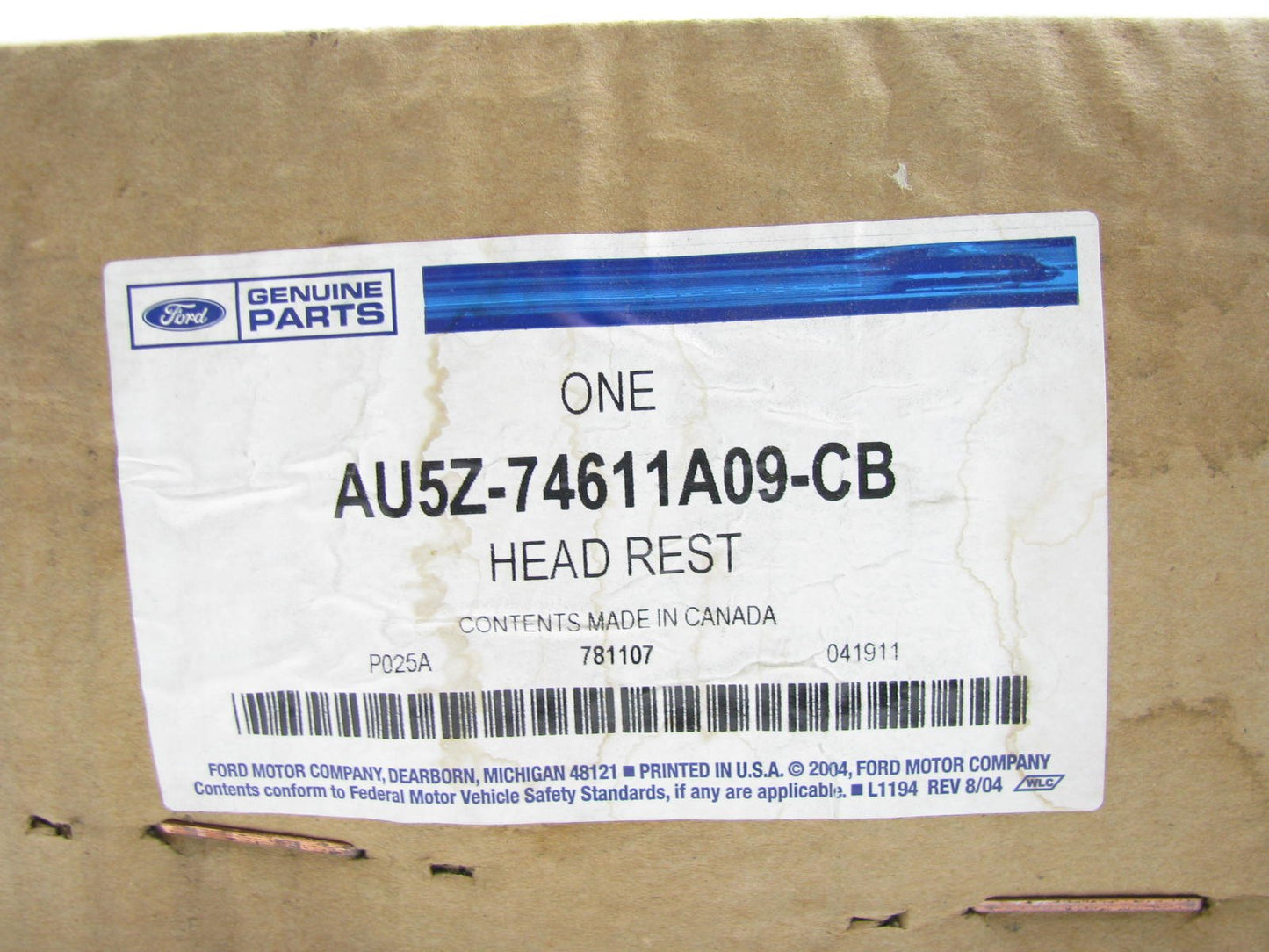 NEW - OEM Ford AU5Z-74611A09-CB Rear Left Seat Headrest 2010-2016 Lincoln MKT
