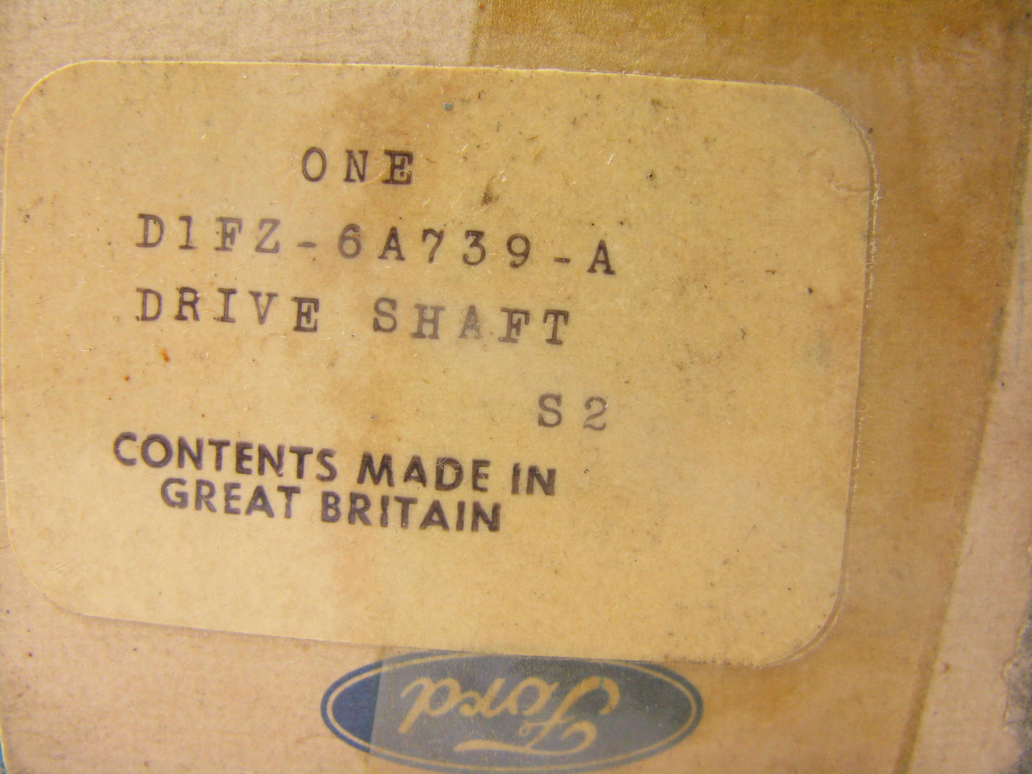 NOS - OEM Ford D1FZ-6A739-A Auxiliary Drive Shaft 1971-1973 2.0L-L4