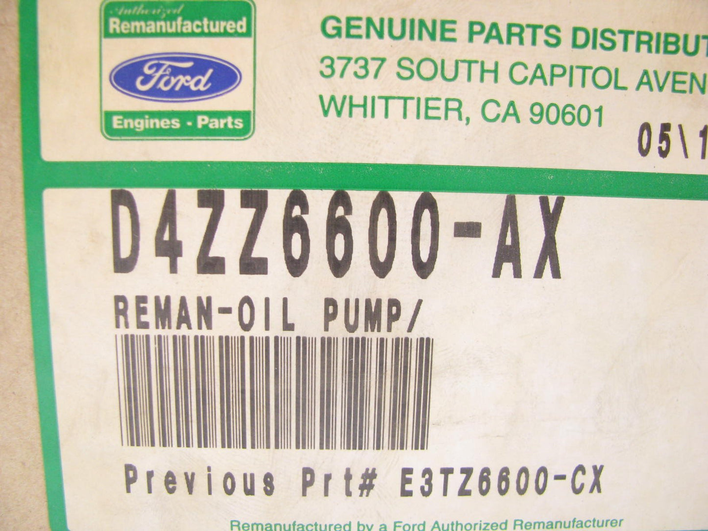 REMANUFACTURED OEM Ford D4ZZ-6600-AX Engine Oil Pump - FORD 171 2.8L V6