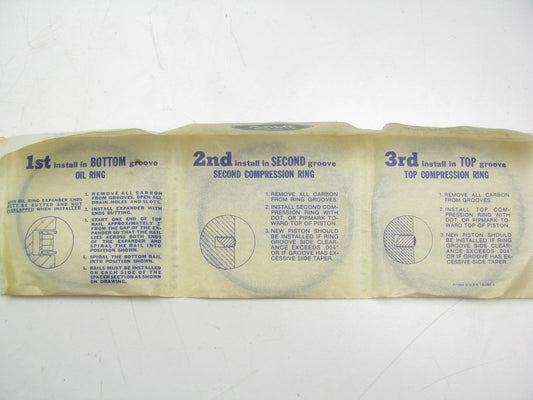 NEW - OEM Ford D9ZZ-6148-B Single Piston Ring Set .020'' 1979-1989 2.3L-L4