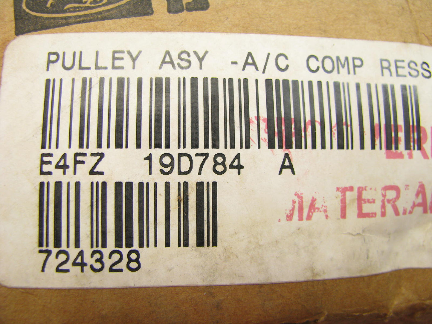 NEW - OEM Ford E4FZ-19D784-A A/C Compressor Clutch Drive Pulley