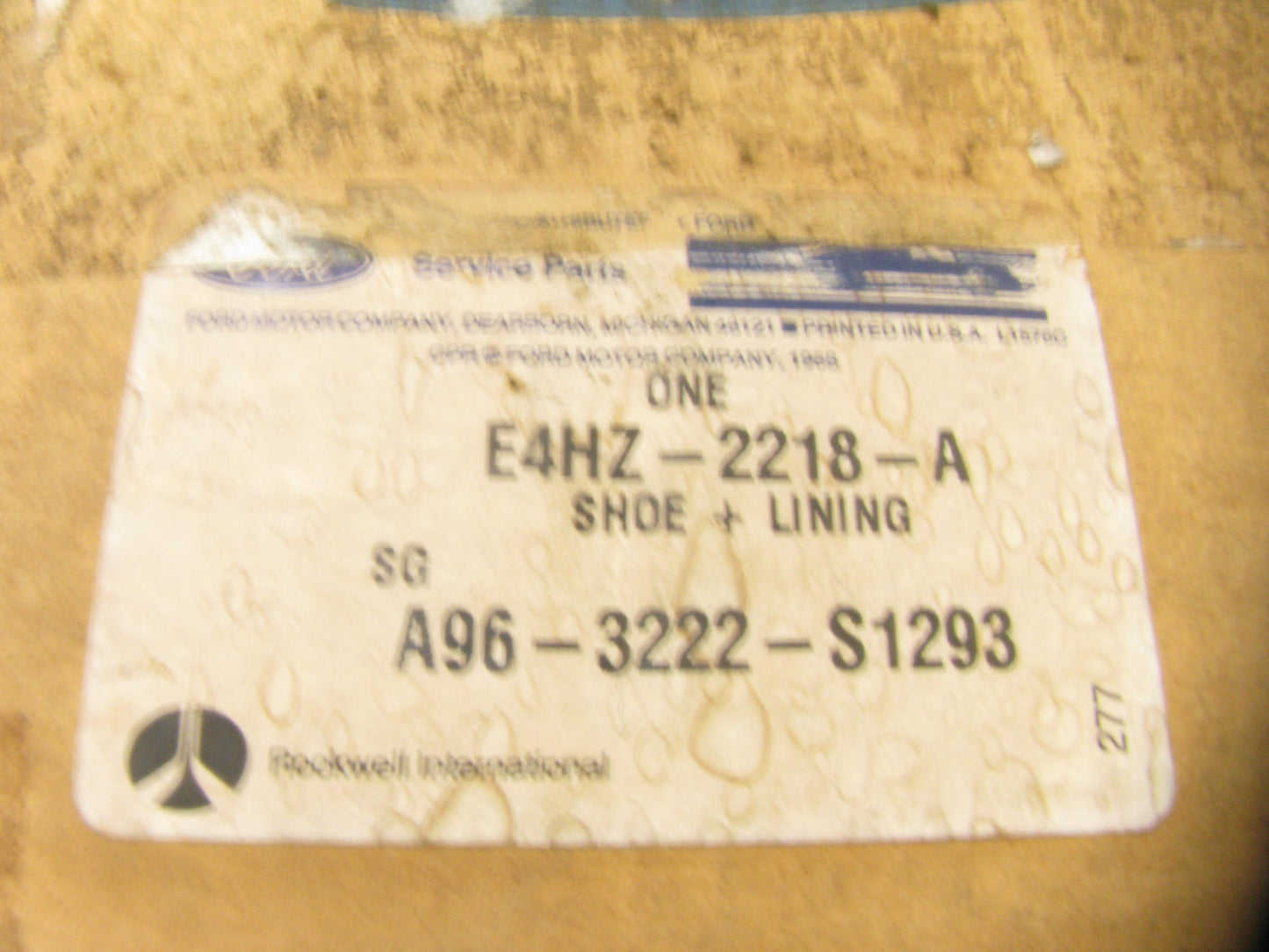 Ford E4HZ-2218-A 16-1/2'' X 7'' Single Brake Shoe, # 4515, Ford 22M Axle