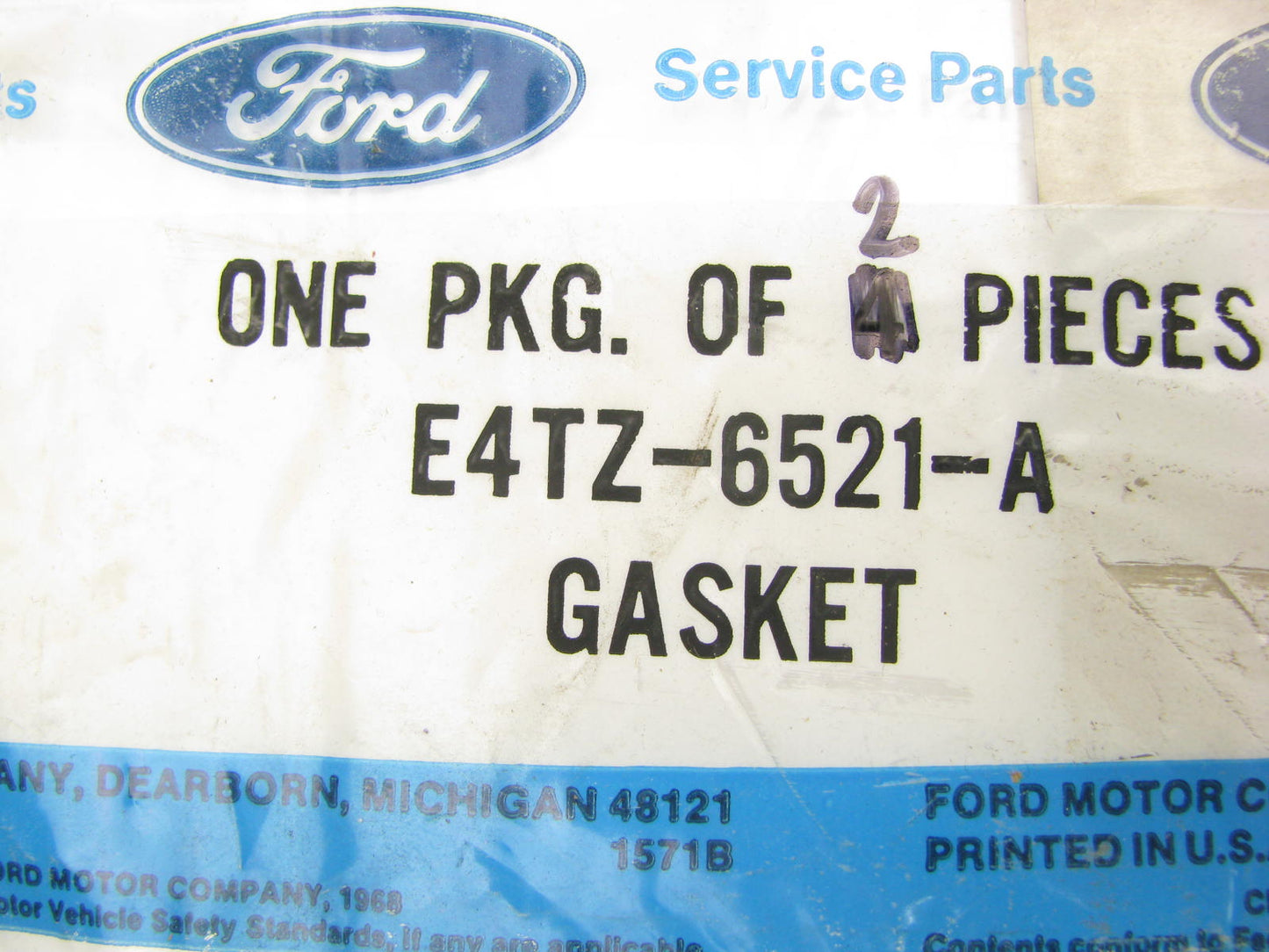 (2) NEW - OEM Ford E4TZ-6521-A Engine Push Rod Cover Gasket 1985-96 300 4.9L-L6