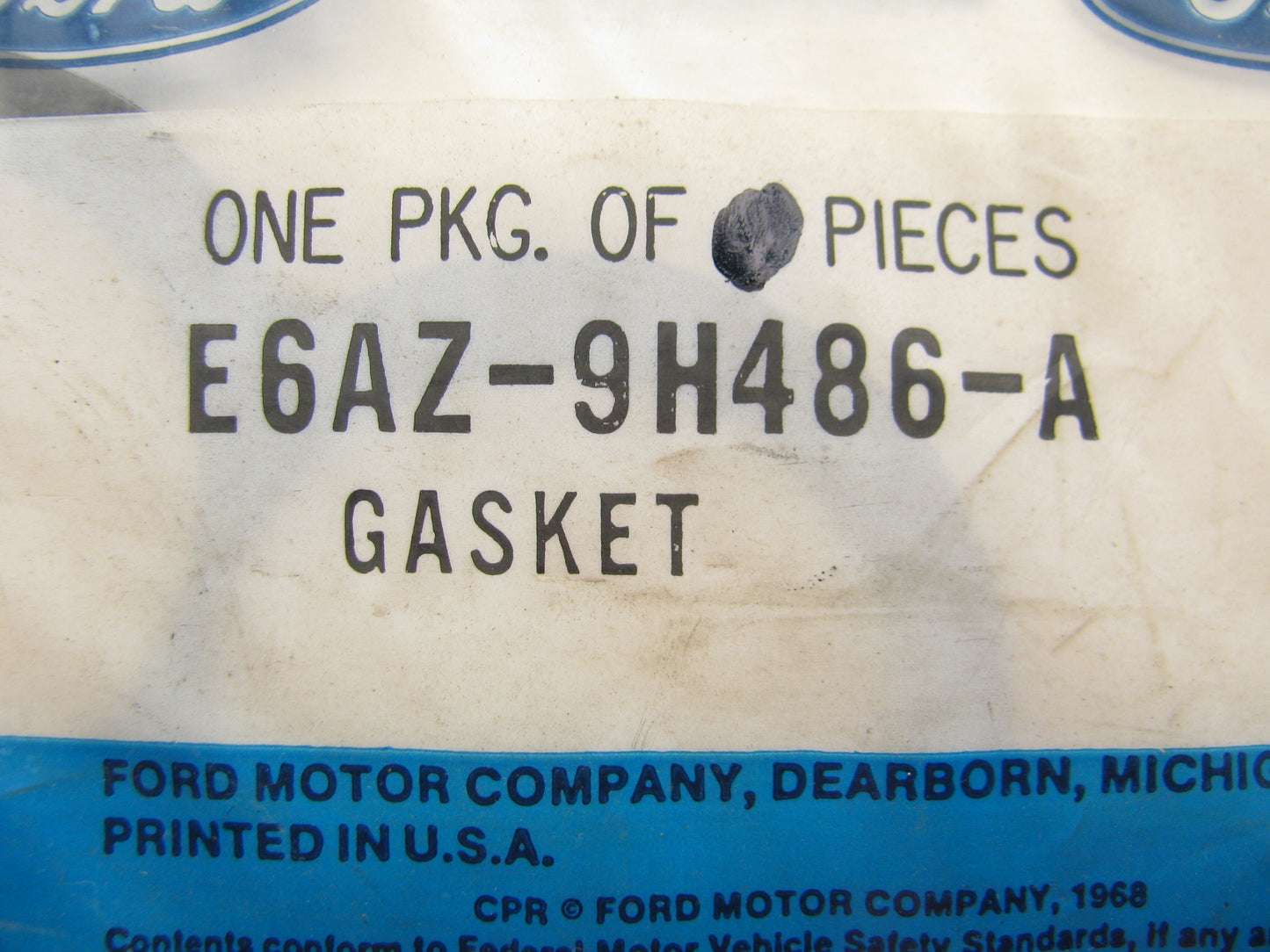 NEW GENUINE OEM Ford E6AZ-9H486-A Fuel Injection Plenum Gasket 86-00 3.0L OHV V6