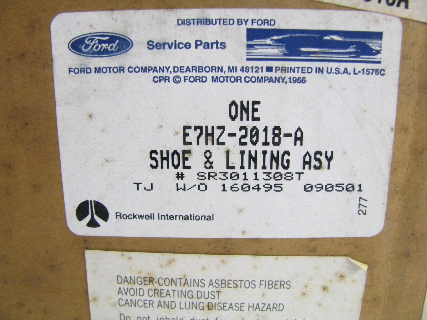 NEW GENUINE OEM Ford E7HZ-2018-A Front Drum Brake Shoe
