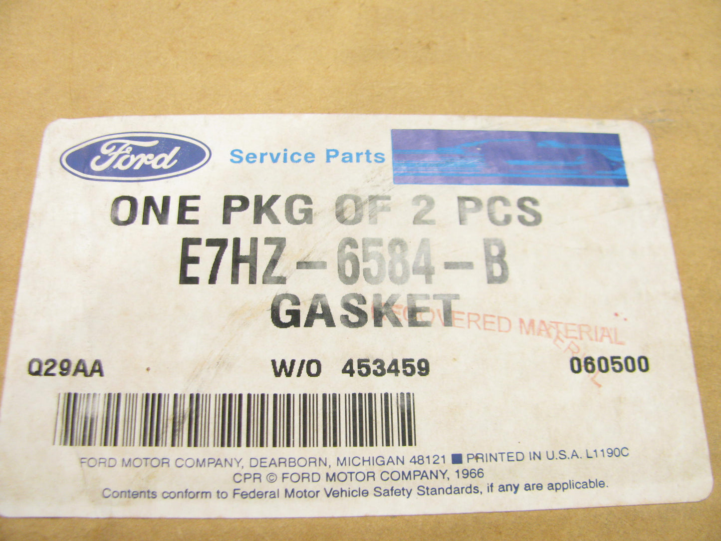 NEW - OEM Ford E7HZ-6584-B Valve Cover Gasket 1987-1993 7.8L-L6 FTO Diesel