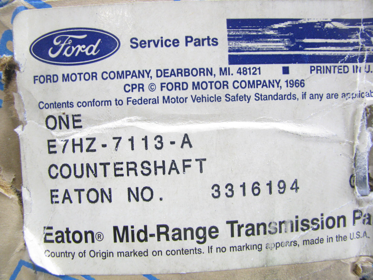 NEW - OEM Ford E7HZ-7113-A Manual Transmission Countershaft Cluster Gear FS6305A