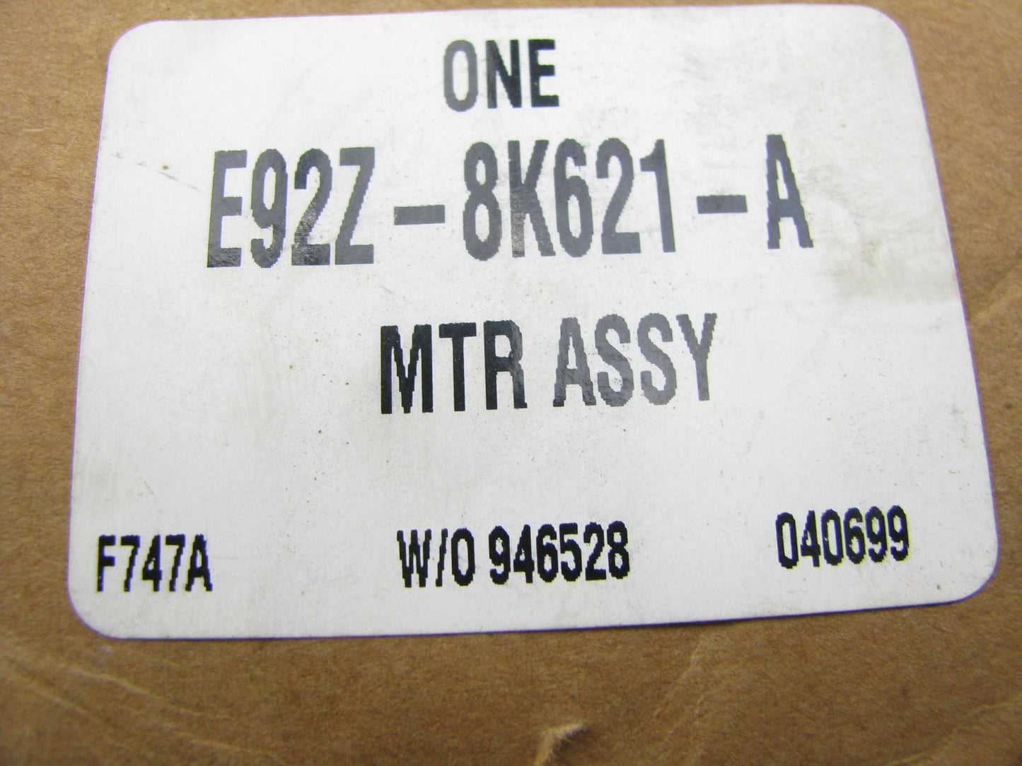 NEW - OEM Ford E92Z-8K621-A Radiator Cooling Fan Motor 1989-1990 Probe 2.2L M/T