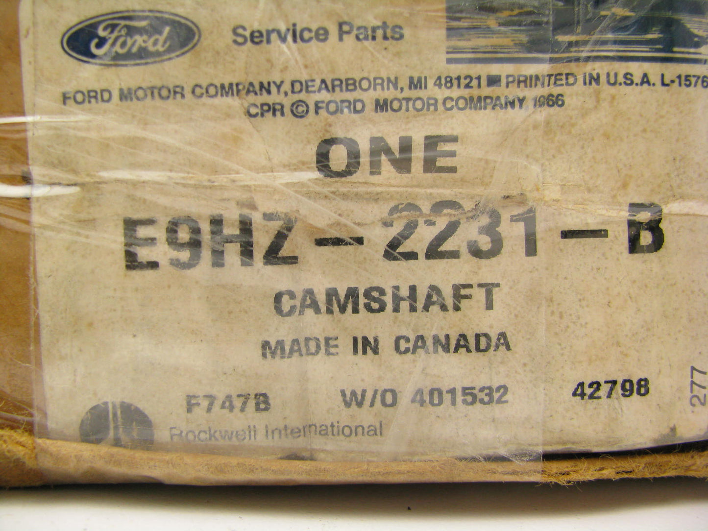 NEW - OEM Ford E9HZ-2231-B Front Left Air Brake Camshaft - Rockwell 15'' X 4 Air