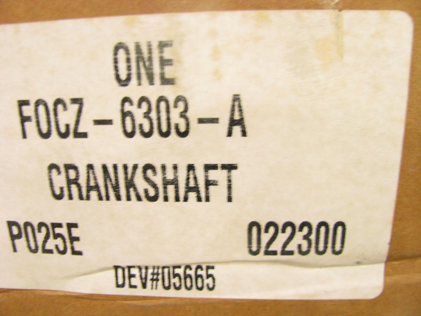 NEW GENUINE OEM Ford F0CZ-6303-A Crankshaft 1987-96 Ford Escort Lynx Tracer 1.9L